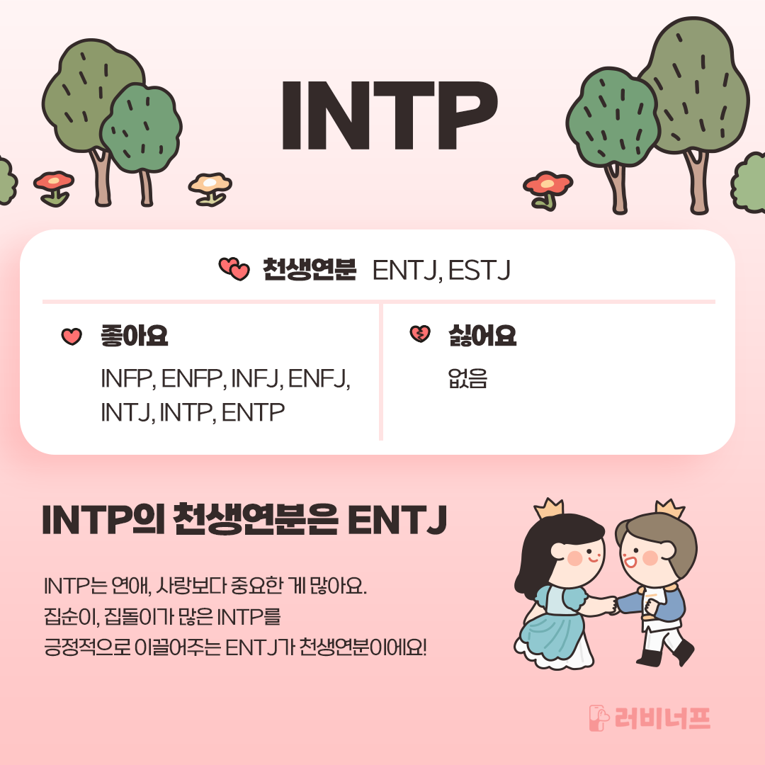[컬럼] MBTI궁합 (INTJ, ENTJ, INTP, ENTP 편) 러비너프 | 실시간 전화상담, 타로 연애 심리 전문가와의 연결